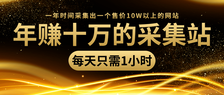 年赚十万的采集站，每天却只需要1小时，一年时间采集出一个售价10W以上的网站-第一资源库