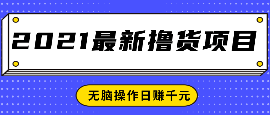 2021最新撸货项目，一部手机即可实现无脑操作轻松日赚千元-第一资源库