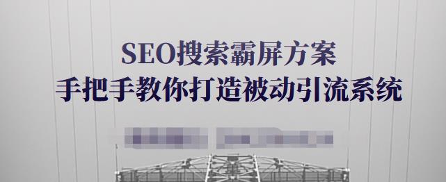 SEO搜索霸屏方案，手把手教你打造被动引流系统【视频课程】-第一资源库