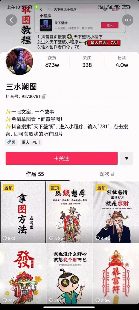 国潮壁纸变现项目，新手可操作日赚200+【素材+软件+教程】-第一资源库