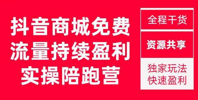 抖音商城搜索持续盈利陪跑成长营，抖音商城搜索从0-1、从1到10的全面解决方案-第一资源库