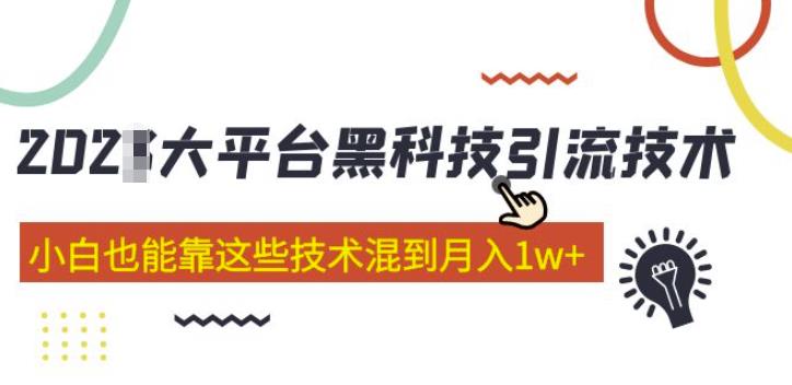 大平台黑科技引流技术，小白也能靠这些技术混到月入1w+(2022年的课程）-第一资源库