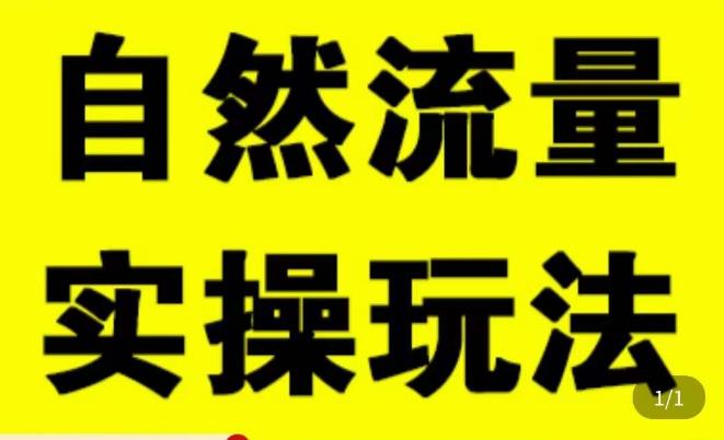 拼多多自然流量天花板，拼多多自然流的实操玩法，自然流量是怎么来的，如何开车带来自然流等知识-第一资源库