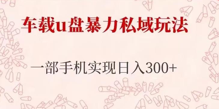 车载u盘暴力私域玩法，长期项目，仅需一部手机实现日入300+-第一资源库