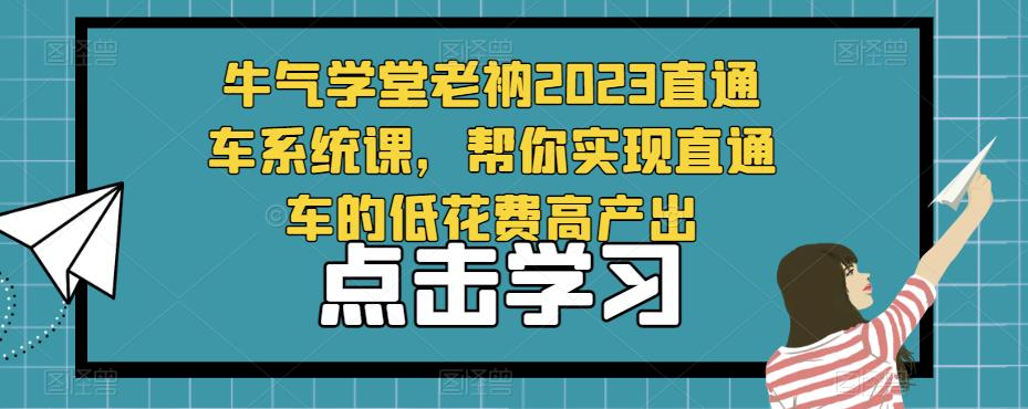 牛气学堂老衲2023直通车系统课，帮你实现直通车的低花费高产出-第一资源库