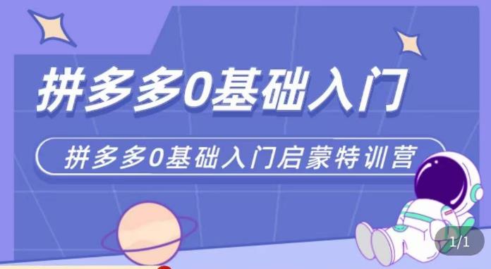 六一电商·拼多多运营0-1实操特训营，拼多多从基础到进阶的可实操玩法-第一资源库