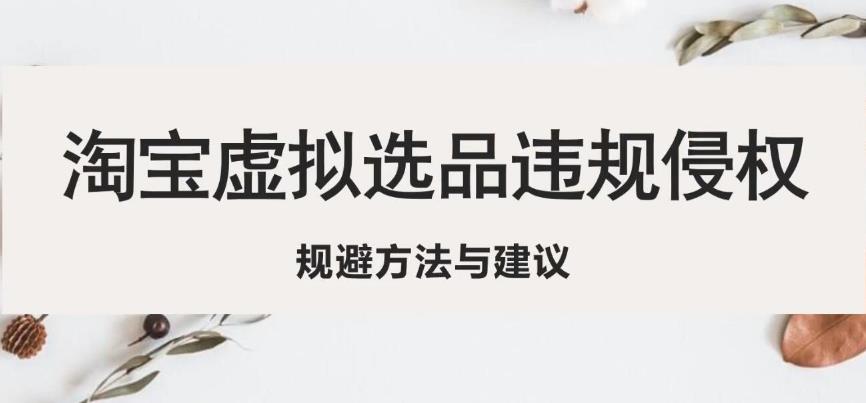 淘宝虚拟违规侵权规避方法与建议，6个部分详细讲解，做虚拟资源必看-第一资源库