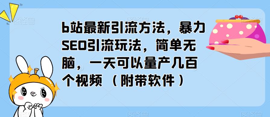 b站最新引流方法，暴力SEO引流玩法，简单无脑，一天可以量产几百个视频（附带软件）-第一资源库