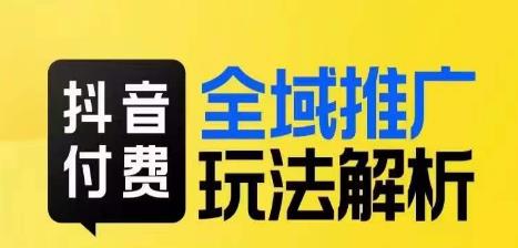 抖音付费全域推广玩法解析，抓住平台红利，小付费撬动大流量-第一资源库