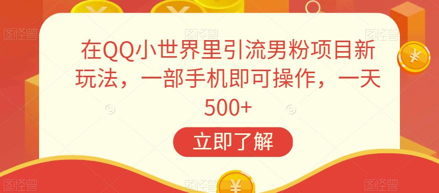 在QQ小世界里引流男粉项目新玩法，一部手机即可操作，一天500+【揭秘】-第一资源库