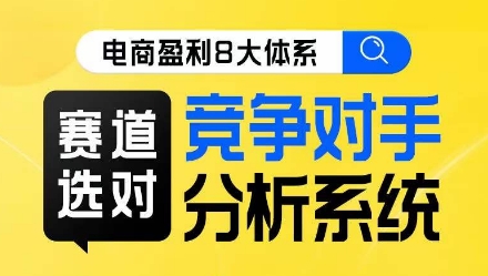 电商盈利8大体系·赛道选对，​竞争对手分析系统线上课-第一资源库