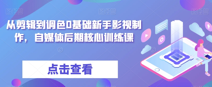 从剪辑到调色0基础新手影视制作，自媒体后期核心训练课-第一资源库