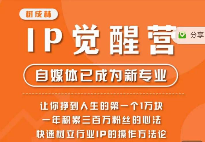 树成林·IP觉醒营，快速树立行业IP的操作方法论，让你赚到人生的第一个1万块（更新）-第一资源库