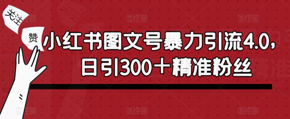 小红书图文号暴力引流4.0，日引300＋精准粉丝【揭秘】-第一资源库